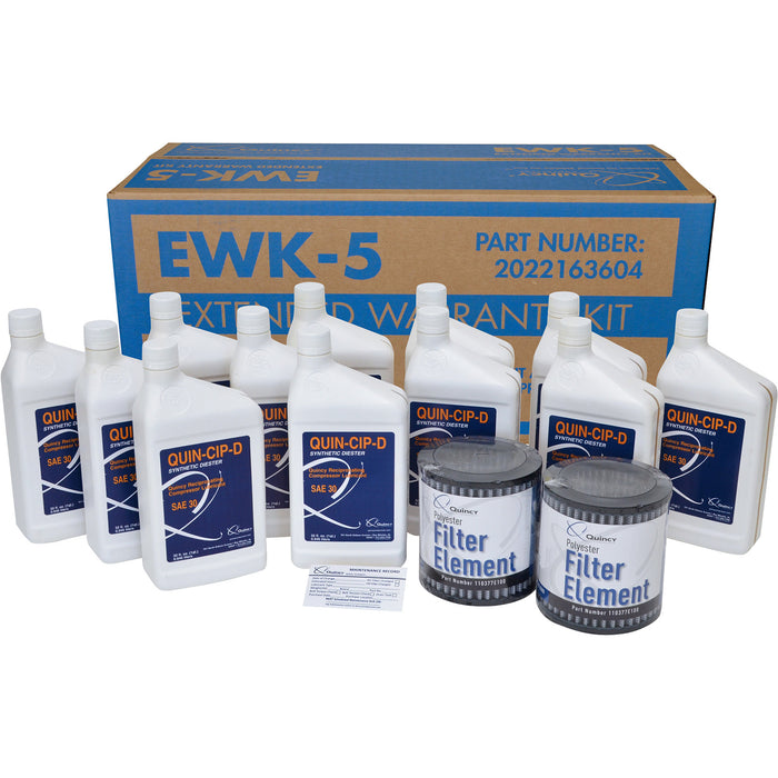 Quincy Extended Support And Maintenance Kit, For QT 15 120 Gallon Splash Lubricate Reciprocating Compressors | Model# EWK-5 |