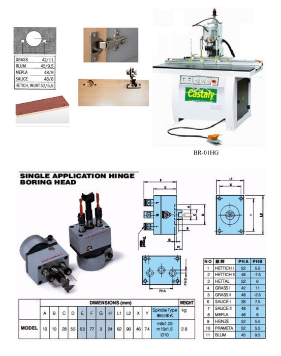 Pneumatic, BR01HG - Single-Drill Hinge Boring Machine I