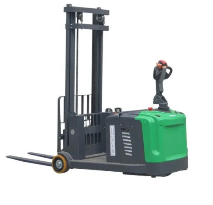 EKKO EK14S-189Li Lithium Powered Counterbalanced Walkie Stacker with 189” Lift and Side-Shifting Capability