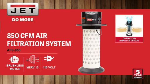JET AFS-850 | 850 CFM Mobile Air Filtration System | 120V, 1 Phase