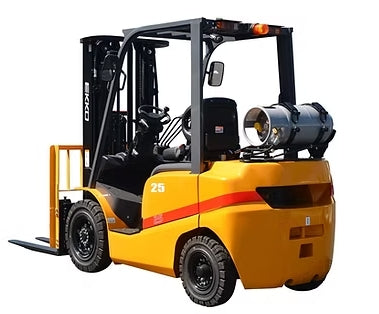 EKKO 42” Fork Liquid Propane 4-Wheel Forklift with Solid Pneumatic Tires with 185” Lift and 5000 lbs. Lift Cap. | EK25TLP |