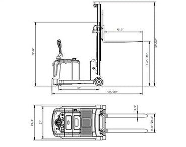 Counterbalance Walkie Stacker 3300 lbs. Load Capacity, 130" Lift Height | Ekko EK14-130 |