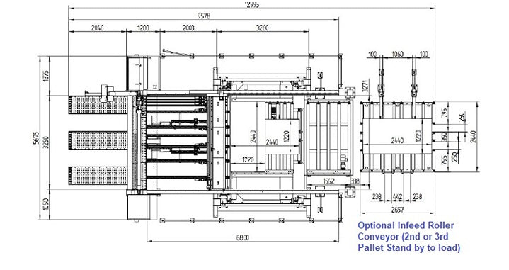 CNC Panel Beam Saw 10’ 18HP, 3Ph 220/440V