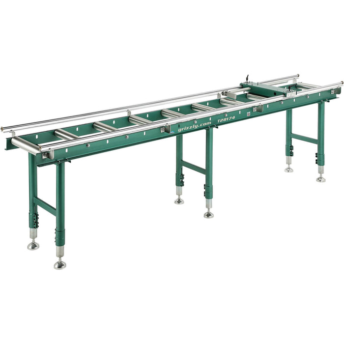 Heavy-Duty 4"x 118" Roller Table with Work Stop | T28174