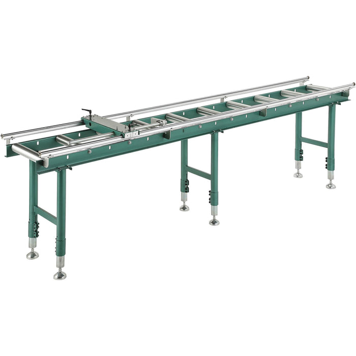 Heavy-Duty 4"x 118" Roller Table with Work Stop | T28174
