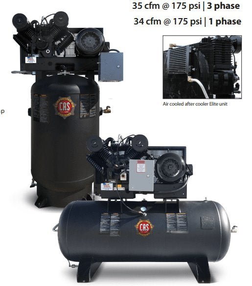 10hp Reciprocating Compressor ELITE (Vertical) I 3 Phase - 120gallons  | Air Compressor | Capital Woods Machinery