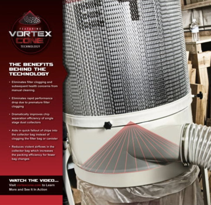 DC-1100VX-CK Dust Collector, 1.5HP 1PH 115/230V, 2-Micron Canister Kit | 708659K  | Dust Collector | JET