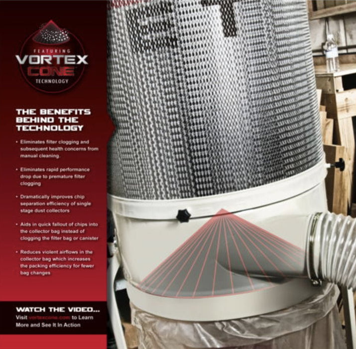 DC-1200VX-CK1 Dust Collector, 2HP 1PH 230V, 2-Micron Canister Kit | 710702K  | Dust Collector | JET