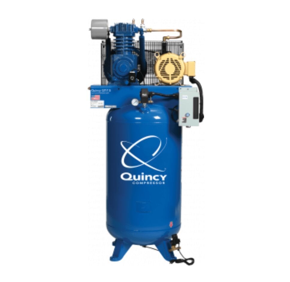 Quincy QT-5 Splash Lubricated Reciprocating Air Compressor I 5 HP, 230 Volt, 3 Phase, 80-Gallon Vertical I  | Air Compressor | Quincy