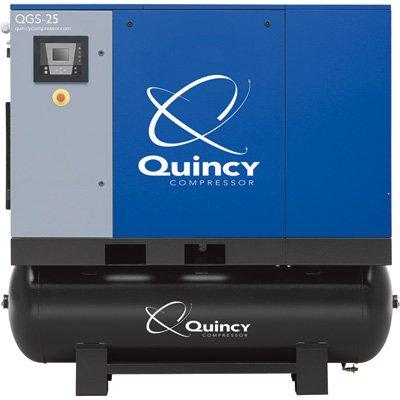Rotary Screw Compressor w/ Dryer| Quincy QGS 25-HP | 120-Gallon | (208/230/460V 3-Phase) | 5 Year Warranty INCLUDED + FREE Shipping in USA Air Compressor Quincy
